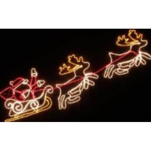 Flying Santa with 2 Reindeers (210 x 70cm)